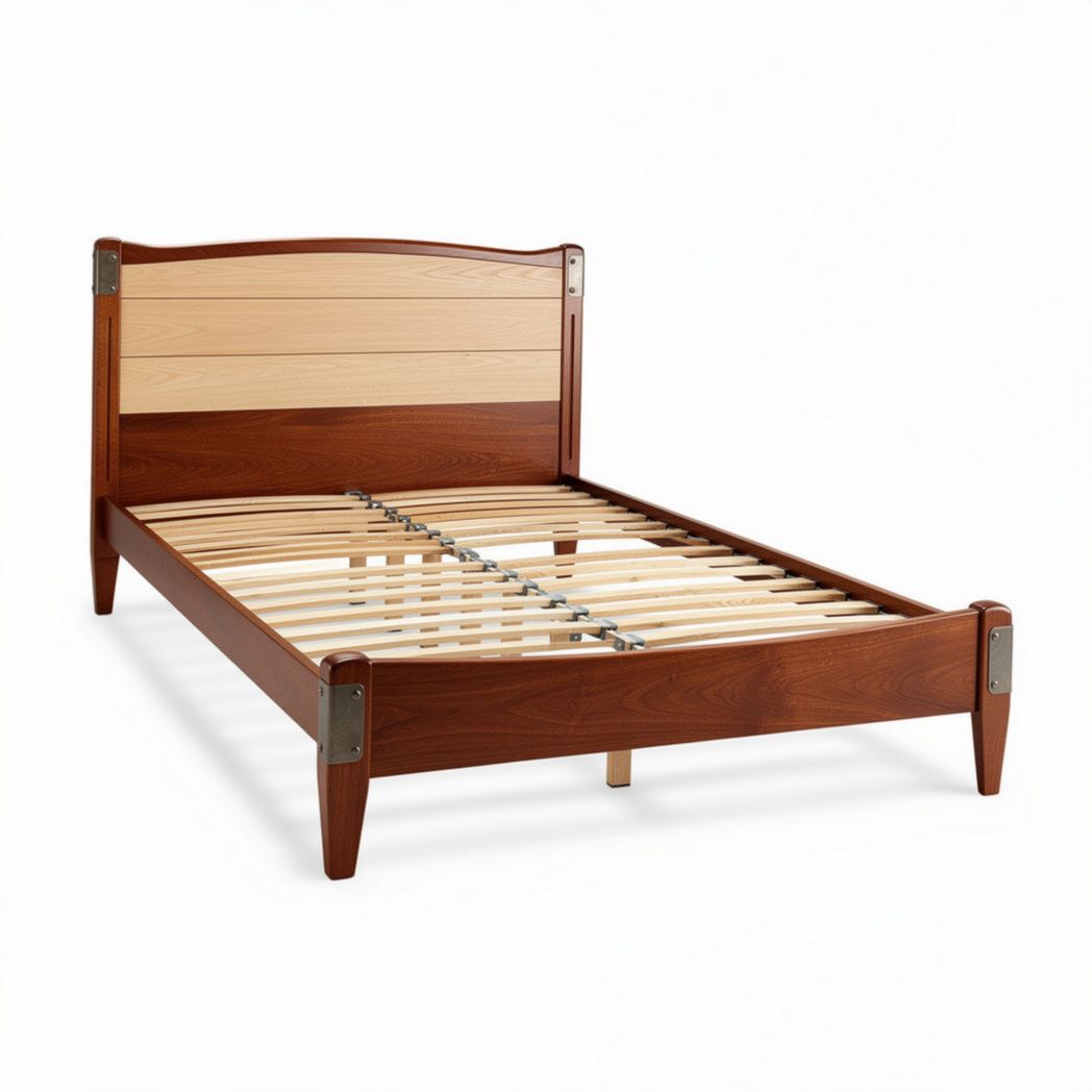 Letto matrimoniale in legno con testata alta dimensioni 200 x 160 x 30cm