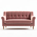 Divano in velluto rosa con struttura in legno 120 x 80 x 70cm