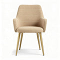 Sedia in tessuto beige con gambe in metallo dorato dimensioni 55 x 60 x 80cm