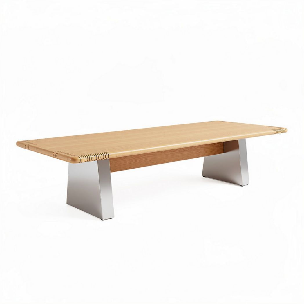 Tavolo da pranzo in legno e metallo dimensioni 180 x 90 x 75 cm colore naturale
