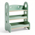 Scaffale in legno verde con tre ripiani per bambini 80 x 30 x 90 cm