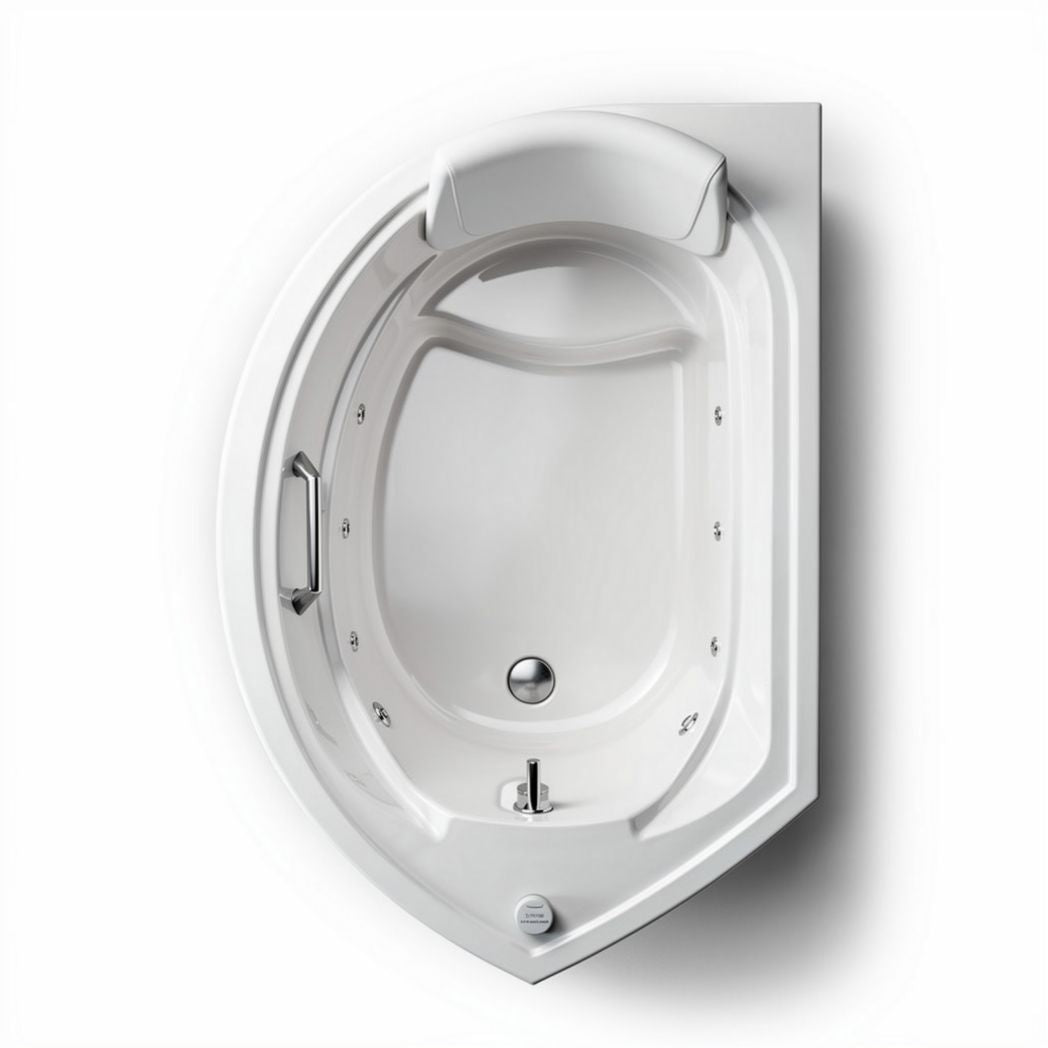 Vasca da bagno ovale in acrilico bianca 150 x 100 x 50cm con idromassaggio