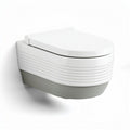 Wc sospeso bianco con pannello posteriore in grigio 70 x 38 x 40cm
