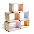 Scaffale modulare in legno con finiture colorate 30 x 20 x 15cm