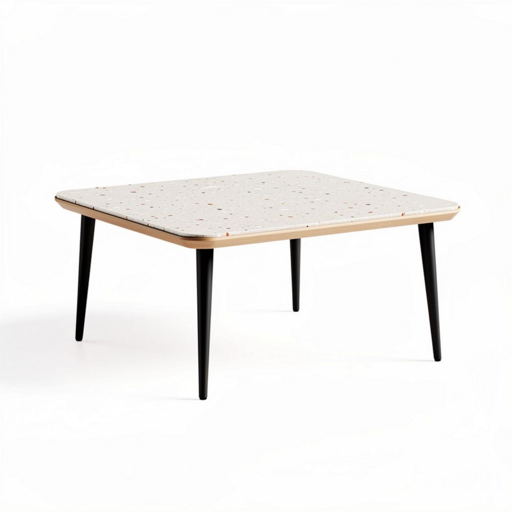 Tavolino quadrato in legno con superficie decorativa 75 x 75 x 40cm