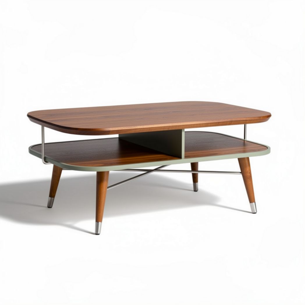 Tavolino da caffè in legno e vetro 120 x 60 x 45cm con ripiano sottostante